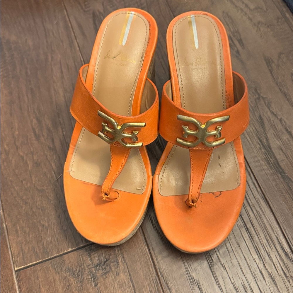 SandaIs Sam Edelman women size 7 m color orange